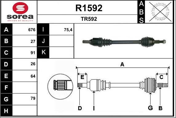 SNRA R1592 - Приводний вал autozip.com.ua