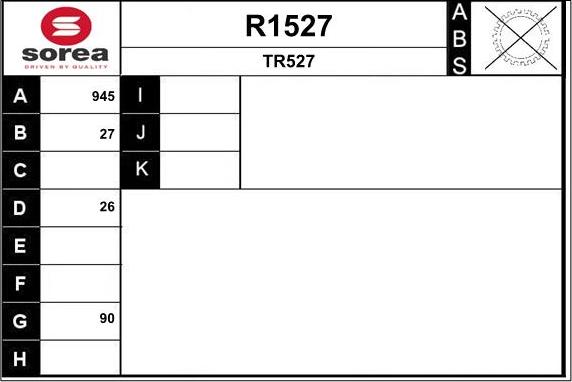 SNRA R1527 - Приводний вал autozip.com.ua