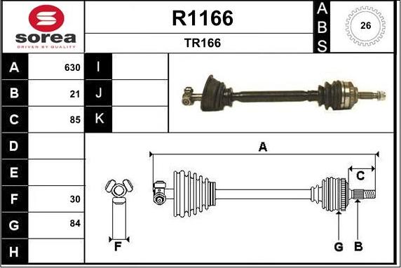 SNRA R1166 - Приводний вал autozip.com.ua