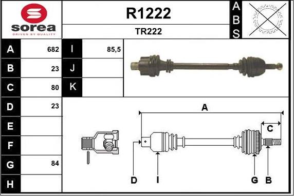 SNRA R1222 - Приводний вал autozip.com.ua