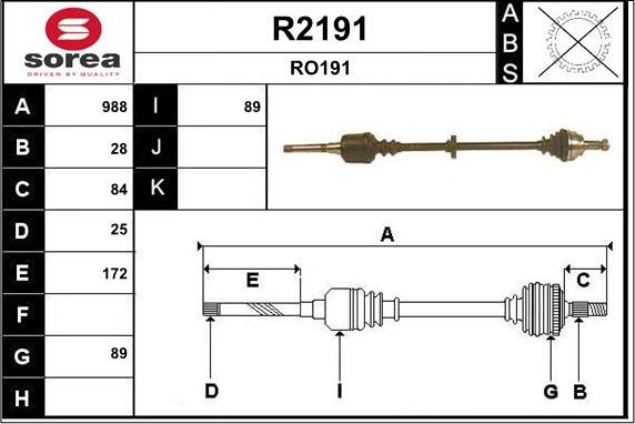 SNRA R2191 - Приводний вал autozip.com.ua