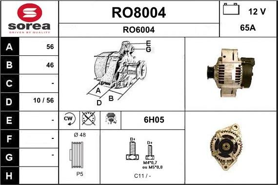 SNRA RO8004 - Генератор autozip.com.ua