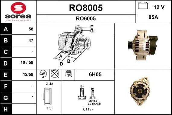 SNRA RO8005 - Генератор autozip.com.ua