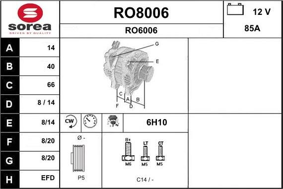 SNRA RO8006 - Генератор autozip.com.ua