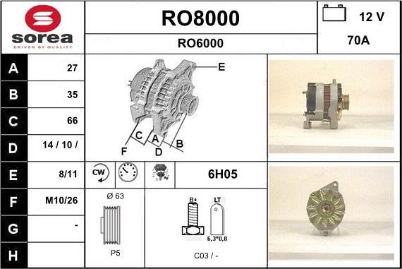 SNRA RO8000 - Генератор autozip.com.ua