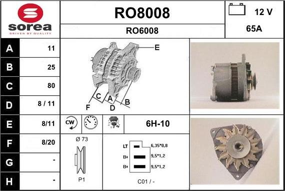 SNRA RO8008 - Генератор autozip.com.ua