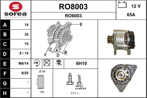 SNRA RO8003 - Генератор autozip.com.ua