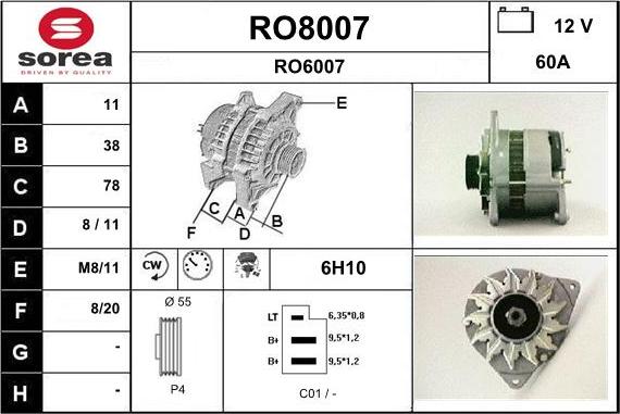 SNRA RO8007 - Генератор autozip.com.ua
