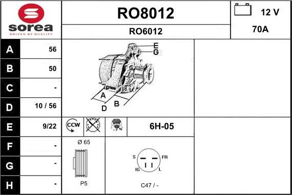 SNRA RO8012 - Генератор autozip.com.ua