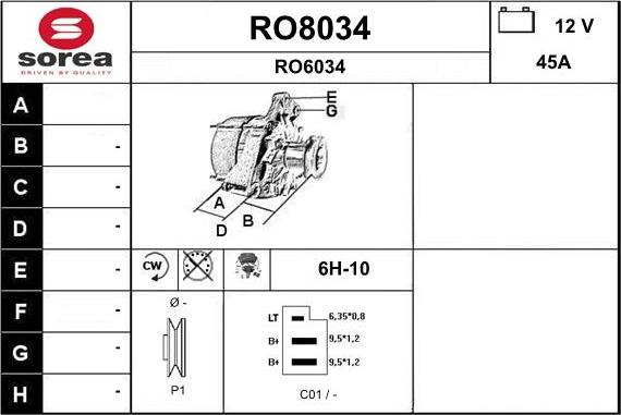 SNRA RO8034 - Генератор autozip.com.ua