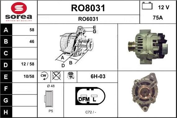 SNRA RO8031 - Генератор autozip.com.ua