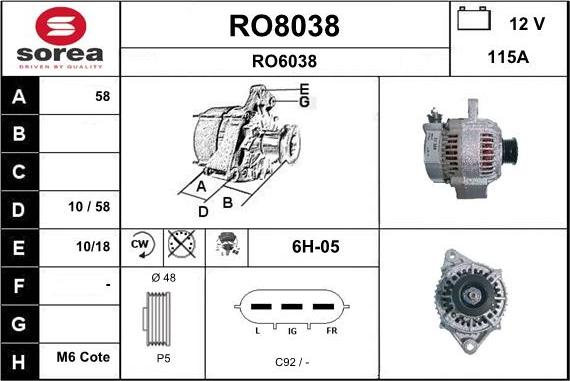 SNRA RO8038 - Генератор autozip.com.ua
