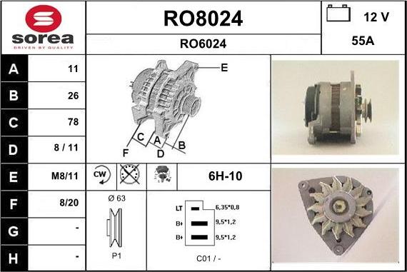 SNRA RO8024 - Генератор autozip.com.ua