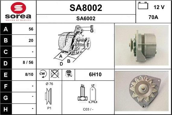 SNRA SA8002 - Генератор autozip.com.ua
