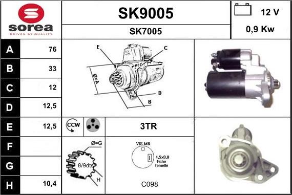 SNRA SK9005 - Стартер autozip.com.ua