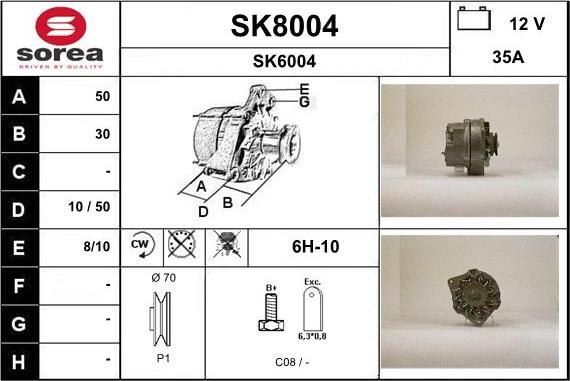 SNRA SK8004 - Генератор autozip.com.ua