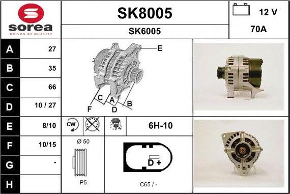 SNRA SK8005 - Генератор autozip.com.ua