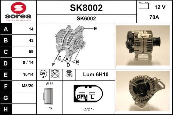 SNRA SK8002 - Генератор autozip.com.ua