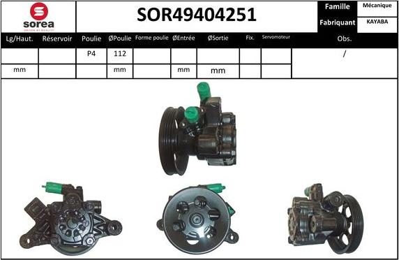 SNRA SOR49404251 - Гідравлічний насос, рульове управління, ГУР autozip.com.ua