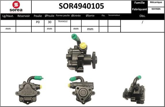 SNRA SOR4940105 - Гідравлічний насос, рульове управління, ГУР autozip.com.ua