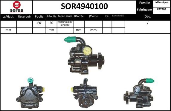 SNRA SOR4940100 - Гідравлічний насос, рульове управління, ГУР autozip.com.ua