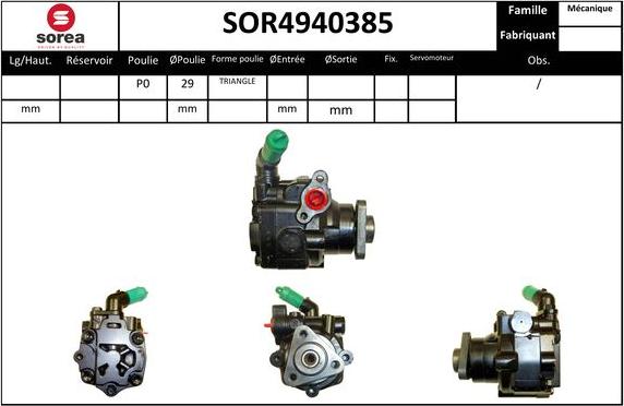SNRA SOR4940385 - Гідравлічний насос, рульове управління, ГУР autozip.com.ua