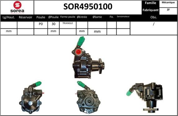 SNRA SOR4950100 - Гідравлічний насос, рульове управління, ГУР autozip.com.ua