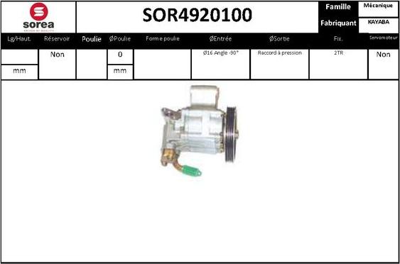 SNRA SOR4920100 - Гідравлічний насос, рульове управління, ГУР autozip.com.ua