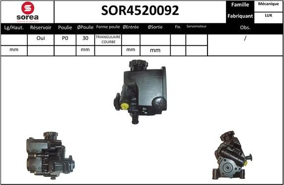 SNRA SOR4520092 - Гідравлічний насос, рульове управління, ГУР autozip.com.ua