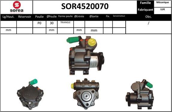 SNRA SOR4520070 - Гідравлічний насос, рульове управління, ГУР autozip.com.ua