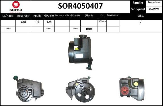 SNRA SOR4050407 - Гідравлічний насос, рульове управління, ГУР autozip.com.ua