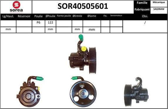 SNRA SOR40505601 - Гідравлічний насос, рульове управління, ГУР autozip.com.ua