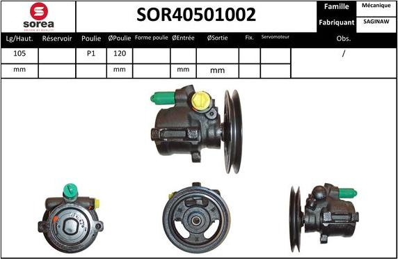 SNRA SOR40501002 - Гідравлічний насос, рульове управління, ГУР autozip.com.ua