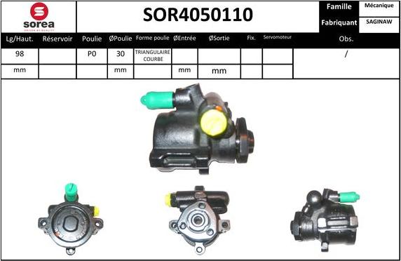 SNRA SOR4050110 - Гідравлічний насос, рульове управління, ГУР autozip.com.ua