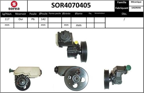 SNRA SOR4070405 - Гідравлічний насос, рульове управління, ГУР autozip.com.ua