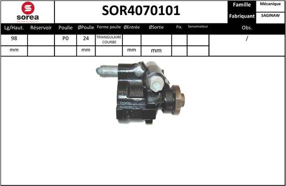 SNRA SOR4070101 - Гідравлічний насос, рульове управління, ГУР autozip.com.ua