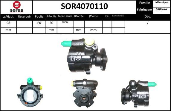 SNRA SOR4070110 - Гідравлічний насос, рульове управління, ГУР autozip.com.ua