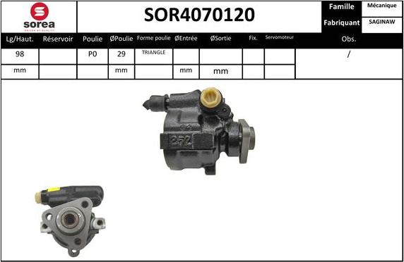 SNRA SOR4070120 - Гідравлічний насос, рульове управління, ГУР autozip.com.ua
