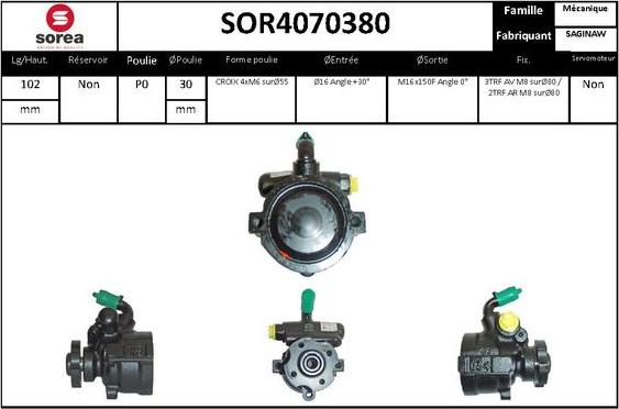 SNRA SOR4070380 - Гідравлічний насос, рульове управління, ГУР autozip.com.ua