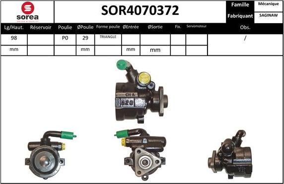 SNRA SOR4070372 - Гідравлічний насос, рульове управління, ГУР autozip.com.ua