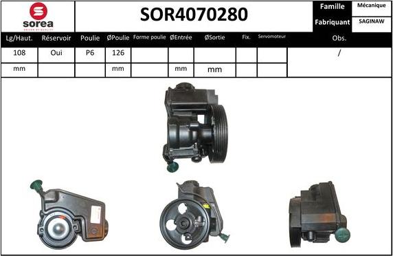 SNRA SOR4070280 - Гідравлічний насос, рульове управління, ГУР autozip.com.ua