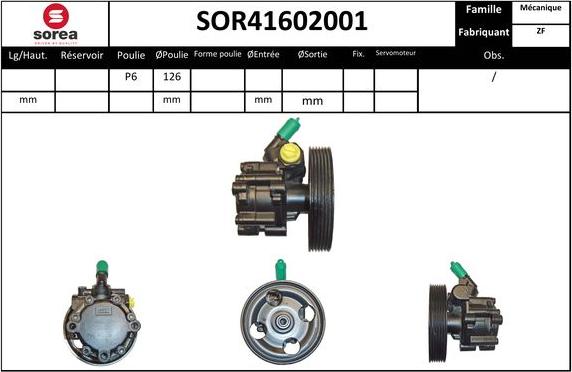 SNRA SOR41602001 - Гідравлічний насос, рульове управління, ГУР autozip.com.ua