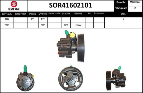 SNRA SOR41602101 - Гідравлічний насос, рульове управління, ГУР autozip.com.ua