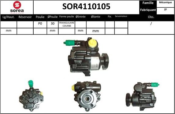 SNRA SOR4110105 - Гідравлічний насос, рульове управління, ГУР autozip.com.ua