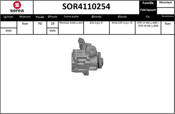 SNRA SOR4110254 - Гідравлічний насос, рульове управління, ГУР autozip.com.ua