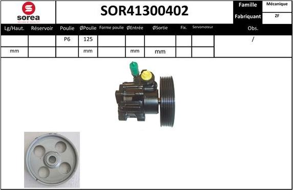 SNRA SOR41300402 - Гідравлічний насос, рульове управління, ГУР autozip.com.ua