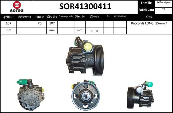 SNRA SOR41300411 - Гідравлічний насос, рульове управління, ГУР autozip.com.ua