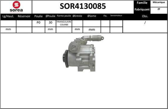 SNRA SOR4130085 - Гідравлічний насос, рульове управління, ГУР autozip.com.ua