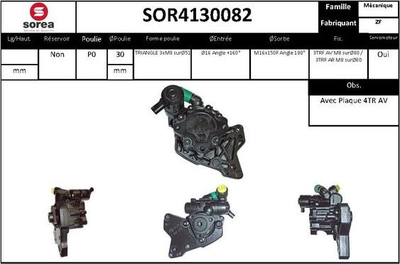 SNRA SOR4130082 - Гідравлічний насос, рульове управління, ГУР autozip.com.ua