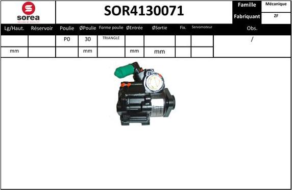 SNRA SOR4130071 - Гідравлічний насос, рульове управління, ГУР autozip.com.ua